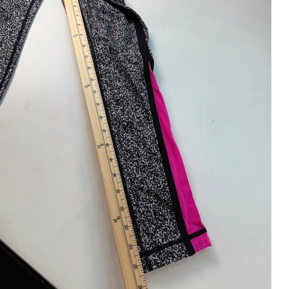 Lululemon Pace Tight Leggings Flashback Static Black White Raspberry Size 4 - Picture 7 of 8